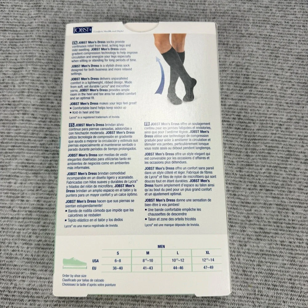 Jobst Mens Dress Support Compression Socks 8-15 mmHg Navy Medium 110785